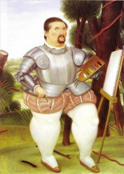 Fernando Botero Werke - Selbstporträt als spanischer Konquistador Fernando Botero
